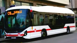 C 16 Electric bus Surville Route De Vienne et  Charpennes[T C L groupe in Lyon france]
