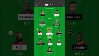 BARBADOS ROYALS VS GUYANA AMAZON WARRIORS 27th MATCH T20 CPL 2024 | dream11 prediction | #reels