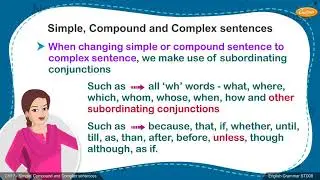 Grade 8 English - Simple compound and complex sentences