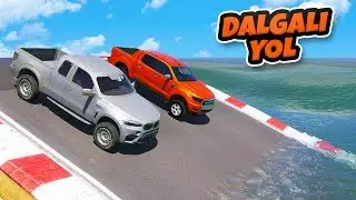 Muhteşem Pikap Arabalar Dalgalı Yol Parkurunda - GTA 5