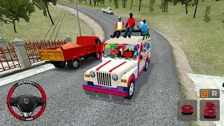 Mahindra Old Safari Jeep | Indian Traffic Off-road Drive 😱 BUSSID | Bus Simulator Indonesia Gameplay