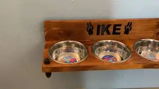 floating dog bowl feeder bottom mount style - 1 - 2 or 3 bowl - FREE OPTIONAL BACKSPLASH