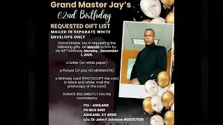DR. JOHN F JOHNSON AKA GRAND MASTER JAY WILL BE HOME SOON