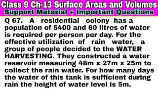 Class 9 Ch-13 Q 67 | Surface Areas and Volumes | Support Material | Important Questions |
