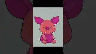 #Piglet, #Umbrella, #Happynewyear, #color, #painting, #AcrylicMarker #ASMR #ART #Alphabet
