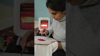 Red Rose Hand Painting on White Suit 🌹 | Satisfying Fabric Art