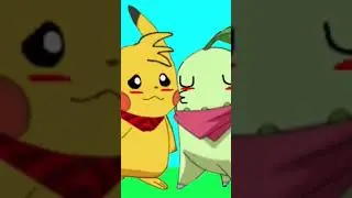 Colin the Pikachu red scarf x Chikorita go getter as BF and GF (💛❤️x💚💖)