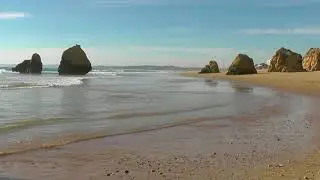 PORTUGAL beach and estuary of Alvor (Algarve) hd-video