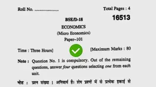 2018 KUK BA 1st Sem Economics Question Paper