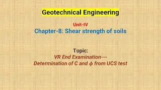 VR End examination---Determination of C and phi from UCS test