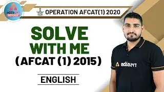 AFCAT 1 2015 Previous Papers with Solutions - English For AFCAT 2020 Preparation!