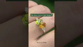 Two-Stone Birthstone Engagement Idea | Toi et Moi Citrine & Peridot Ring | Custom Wedding Ring