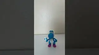 Light blue yoshi figure stop motion #mariofans #mario #mariomovie