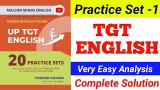 🎯 TGT ENGLISH PRACTICE SET  MILLION MINDS ENGLISH // MILLION MINDS ENGLISH   TGT PRACTICE SETS
