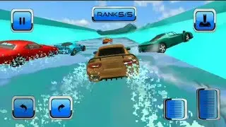 Water Slide Car Race and stunt: water park race