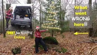 Forest Stealth Camp with Friends | Christmas Festive Cook Up | With a Twist | Wild Camping Fun 🎄