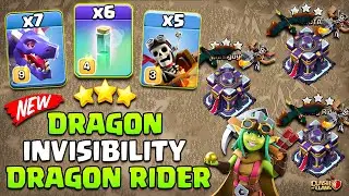 Dragon & Dragon Rider Attack With Invisibility Spell (100% Success) | Best TH15 Attack Strategy COC