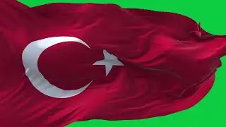 🚩Turkey  Flag Waving  | GREEN SCREEN & CHROMA MATTE🚩
