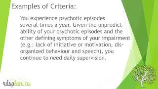 Mental Functionsfor Everyday Life Criteria for applying for the Disability Tax Credit (DTC)