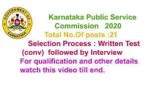 Karnataka Public Service Commission Recruitment  2020, for Assistant Director