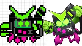 How to draw Pixel 8-bit Virus🎮🖌️😺!! - Brawl Stars #Shorts