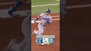 Tommy Edman was tagged mid celebration after hitting double 😶 #mlb #Dodgers #worldseries
