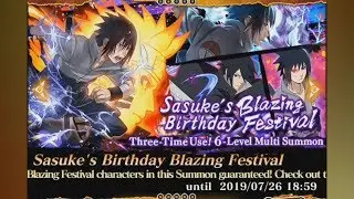 Naruto Blazing - Sasuke Birthday Banner Summons! (July 2019)