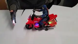 Captain America Bike MotorbIke Buggy Cival War Avengers Music Flashing Led Lights Bump & Go Scooter