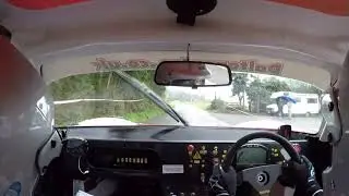 John Dalton and Gwynfor Jones in the Darian GTR. Irish road rally. In car Wexford rally stages 2018.