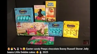 🥚🐣🍬🐰🍫😋 Easter candy Peeps  chocolate Bunny Russell Stover  Jelly beans Little Debbie cakes 🐥🐇 2025