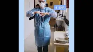 Proc&eacute;dure d'habillage avec surblouse - H&ocirc;pital Bichat - Claude-Bernard, AP-HP