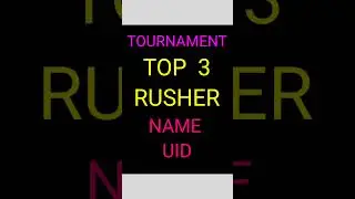 Free fire tournament top 3 rusher name uid#tahir fuego#tg delete#killer ff
