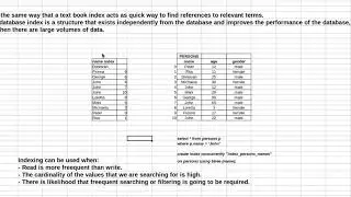 Database indexing, basic concept.