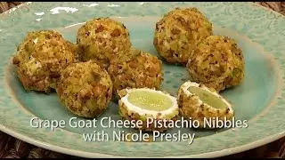 Snack Idea:  Grape Goat Cheese Pistachio Nibbles by Nicole Presley