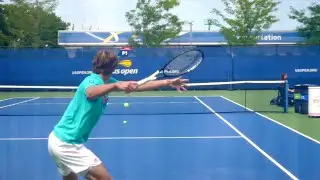 Alexander Zverev Forehand Slow Motion Court Level View - ATP Tennis Forehand Technique