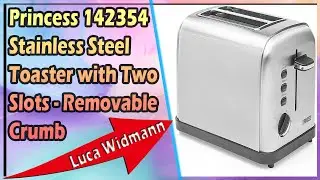 Princess 142354 Stainless Steel Toaster with Two Slots - Removable Crumb
