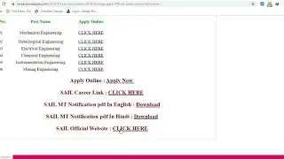 SAIL Recruitment 2019 Through GATE | How to Apply SAIL 399 MT Posts  Online Form 2019