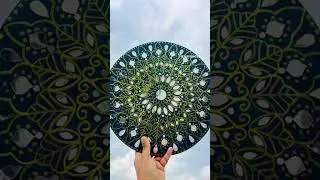 TEAL AND  GOLD REFLECTION : MANDALA ART