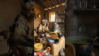 Monkey funny cooking #monkeyshorts #monkeycooking #funny #shots #vairal