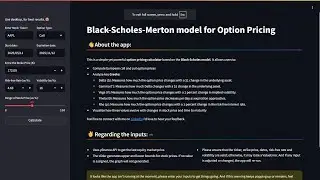 Black-Scholes Option Pricing Calculator | CS50P Final Project | Python & Streamlit for Finance