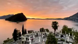 FloraAlpina Hotel Vitznau - Terrace View Beautiful Sunset