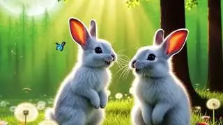 #ai creation #3danimation #3danimation #cute #viral #rabbits #butterfly #magical forest 