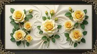 Yellow Rose Floral Art 4K | Luxury Flower Painting for Frame TV | Elegant Wall Decor
