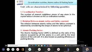Crystal Physics- Lattice characteristics of Simple Cubic (Live Class Lecture)