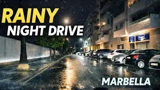 Rainy Night Drive in Marbella 🌧️ | Relaxing POV City Drive
