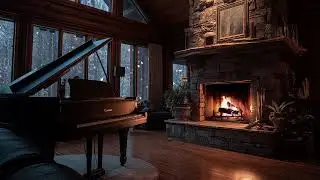 Hearthside Melodies | Relaxing Piano Music by the Fireplace on a Quiet Winter Night