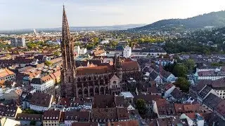 City center Freiburg | Aerial (6K)