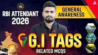 RBI Office Attendant 2026 General Awareness | Important G.I. Tags Related MCQ's | GA By Vaibhav Sir