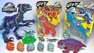 NEW Jurassic World Dinosaurs Toys! Goo-Jit-Su Carnotaurus, Mosasaurus, Giganotosaurus, T-Rex