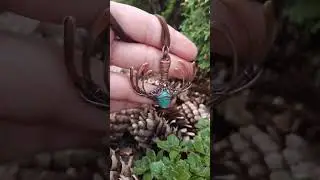 Protection amulet Wire wrapped light blue amazonite stone necklace